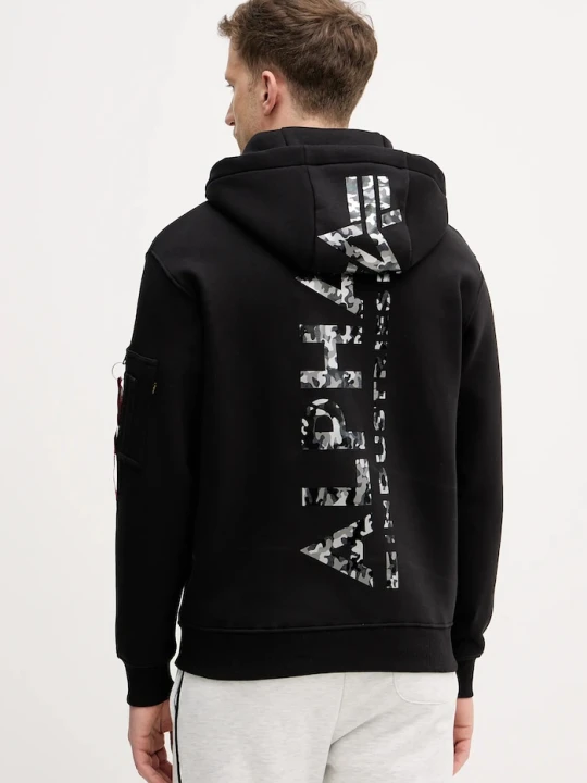Zdjęcie produktu Alpha Industries bluza Backprint Mirror Camo czarny