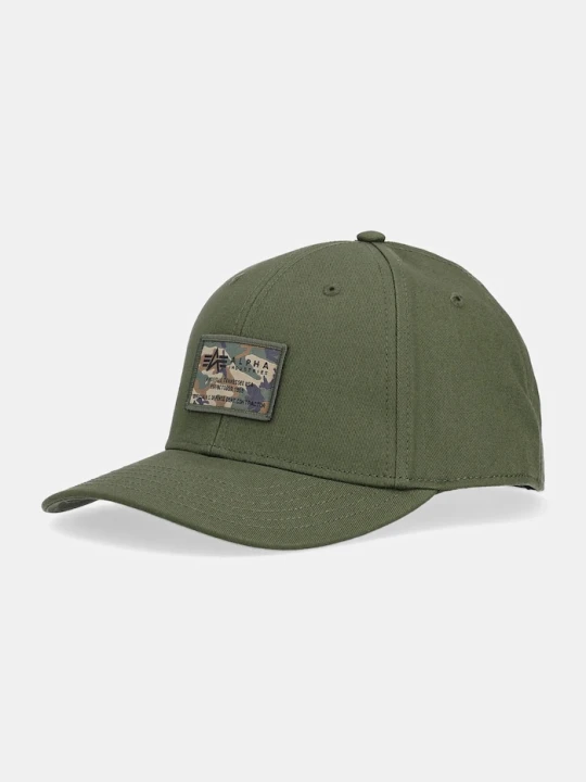 Zdjęcie produktu Alpha Industries czapka z daszkiem bawełniana Crew Camo Cap zielony