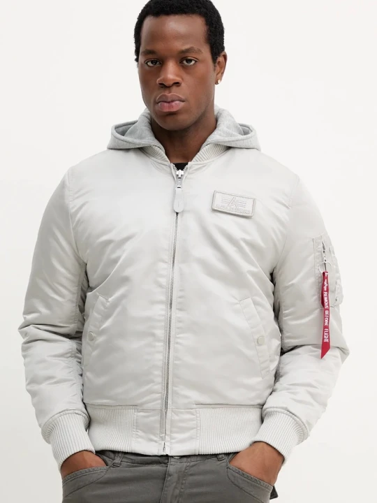Zdjęcie produktu Alpha Industries kurtka bomber MA-1 Zip Hood Backprint Bomber szary