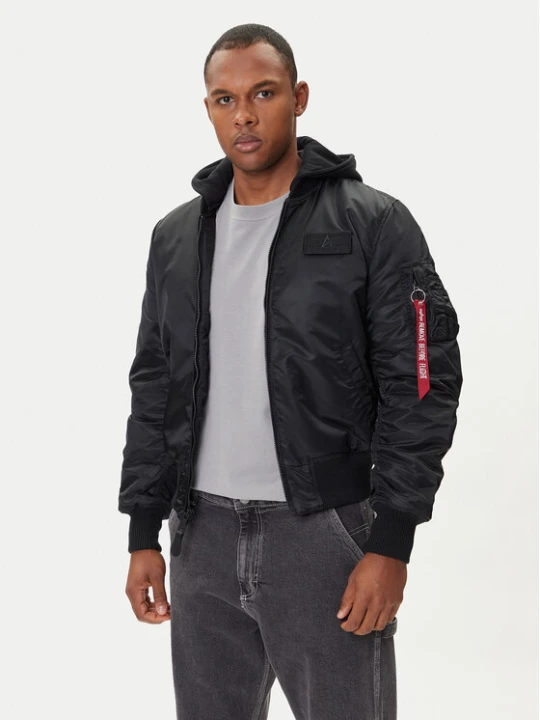 Zdjęcie produktu Alpha Industries Kurtka bomber MA-1 Zip Hood Back Print 128113 Czarny Regular Fit