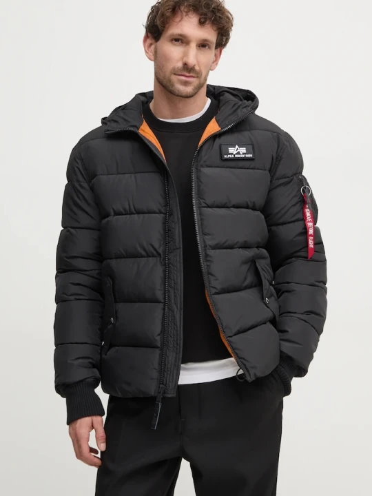 Zdjęcie produktu Alpha Industries kurtka zimowa męska Hooded Puffer Alpha Faux Down czarny