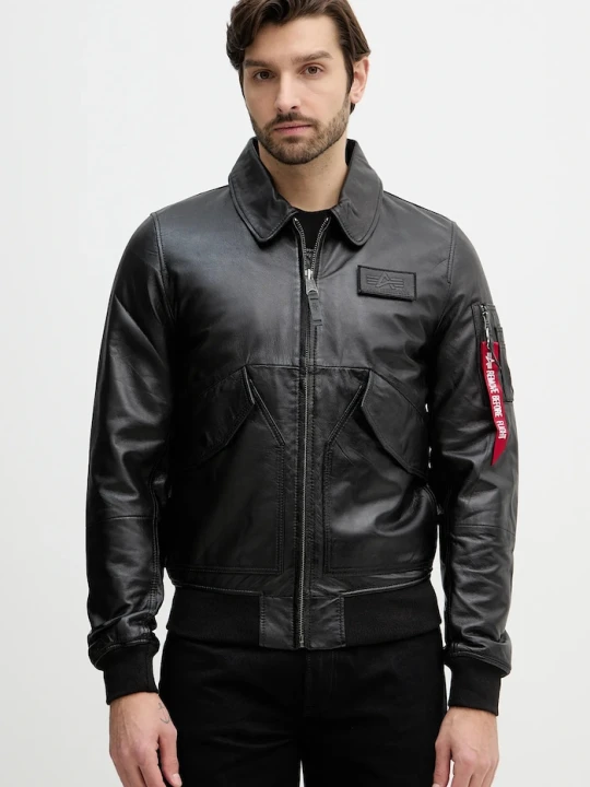 Zdjęcie produktu Alpha Industries kurtka skórzana CWU-45 / P Leather czarny