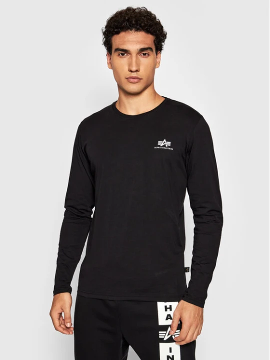 Zdjęcie produktu Alpha Industries Longsleeve Basic Small Logo 198517 Czarny Regular Fit