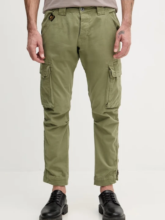 Zdjęcie produktu Alpha Industries spodnie cargo męskie bawełniane z elastanem Task Force Pant zielony
