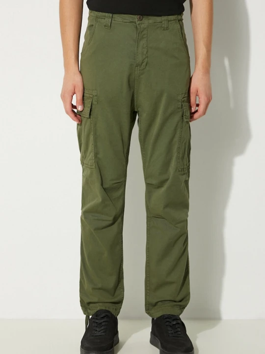 Zdjęcie produktu Alpha Industries spodnie cargo męskie bawełniane z elastanem Squad Pant zielony