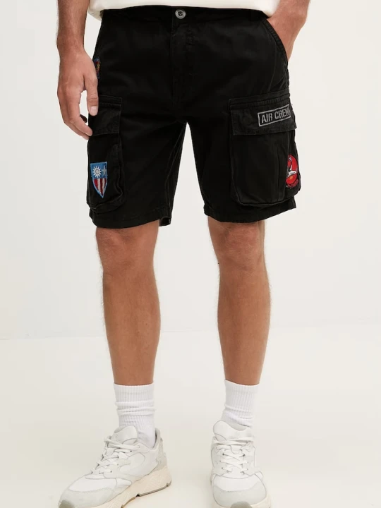 Zdjęcie produktu Alpha Industries szorty cargo męskie bawełniane Flying Tigers Shorts czarny