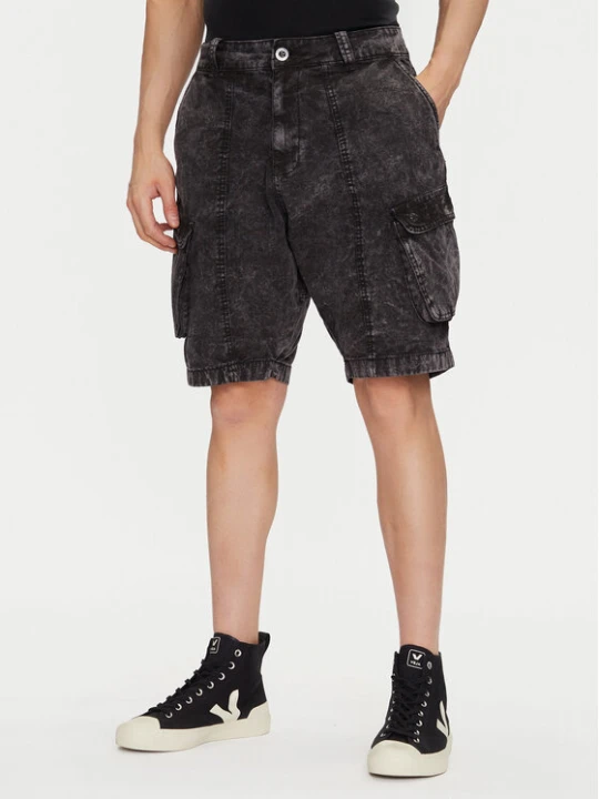 Zdjęcie produktu Alpha Industries Szorty jeansowe Canvas Acid Short 156259 Czarny Regular Fit