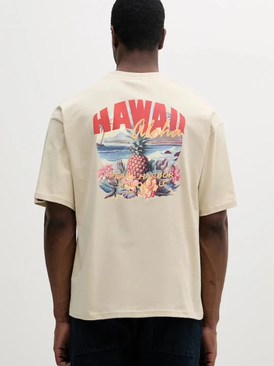 Zdjęcie produktu Alpha Industries t-shirt bawełniany Hawaii Aloha T BP beżowy