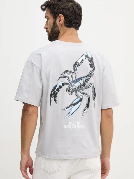 Zdjęcie produktu Alpha Industries t-shirt bawełniany Scorpion Cyborg szary