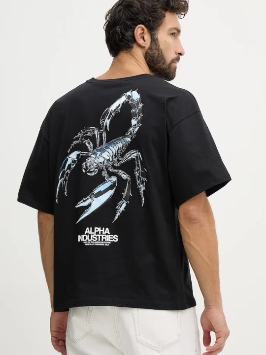 Zdjęcie produktu Alpha Industries t-shirt bawełniany Scorpion Cyborg czarny