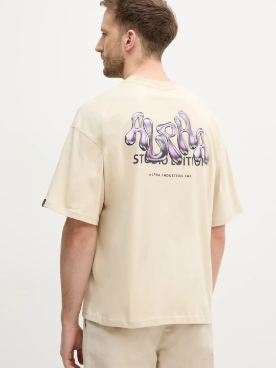 Zdjęcie produktu Alpha Industries t-shirt bawełniany Studio Edition BP T beżowy