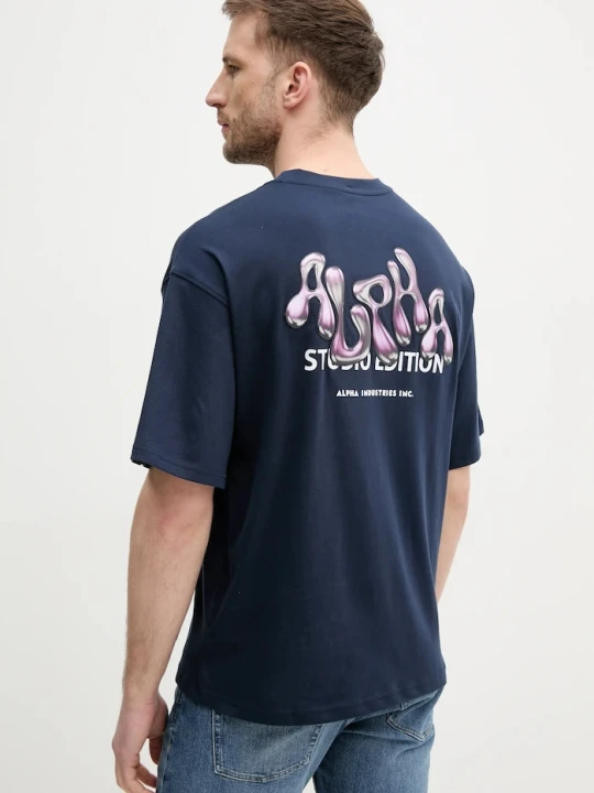 Zdjęcie produktu Alpha Industries t-shirt bawełniany Studio Edition BP T granatowy