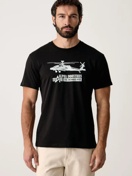 Zdjęcie produktu Alpha Industries T-shirt męski bawełniany Airborn Ops czarny