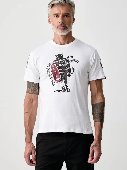 Zdjęcie produktu Alpha Industries T-shirt męski bawełniany Black Devils biały