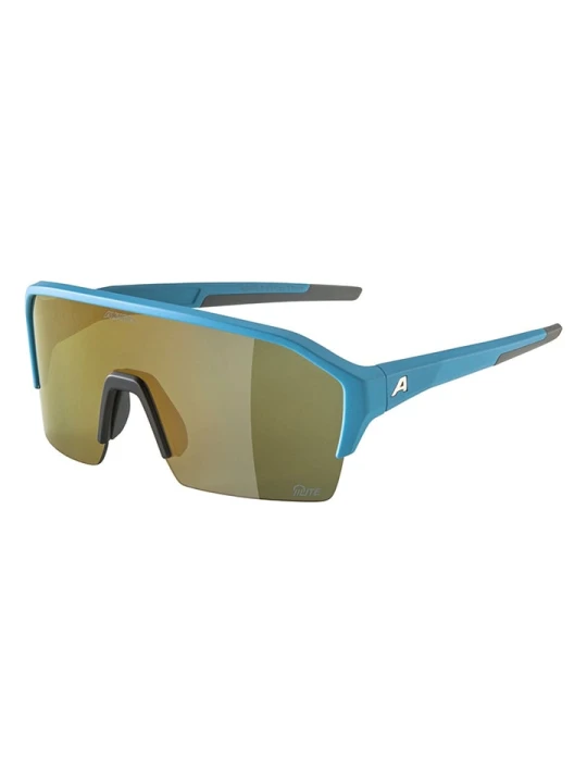 Zdjęcie produktu Alpina Okulary sportowe unisex "Ram HR Q-Lite" w kolorze złoto-niebieskim rozmiar: onesize