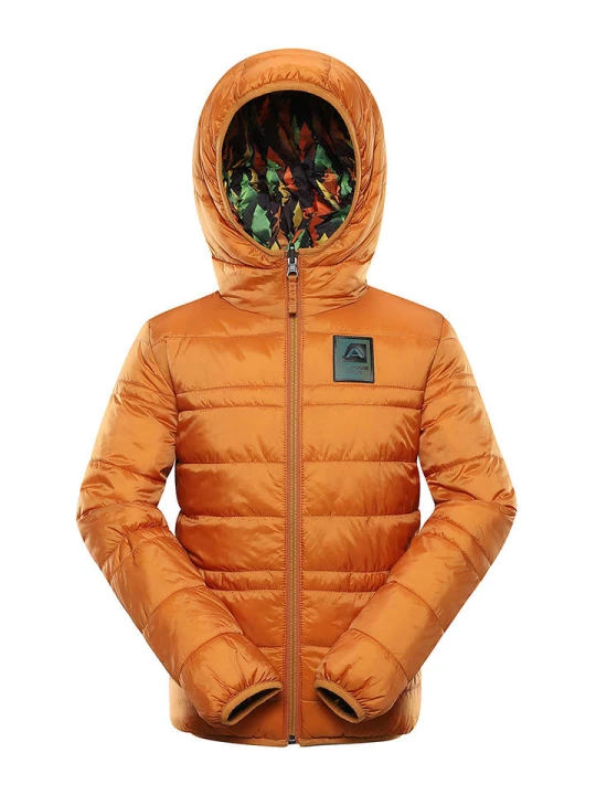 Zdjęcie produktu Alpine Pro Dwustronna kurtka pikowana "Eromo" w kolorze pomarańczowym ze wzorem rozmiar: 140/146