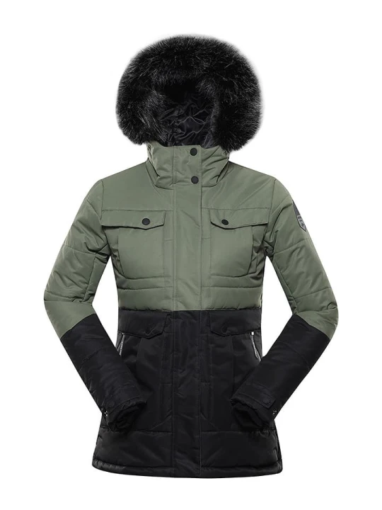 Zdjęcie produktu Alpine Pro Kurtka zimowa "Egypa" w kolorze czarno-oliwkowym rozmiar: M