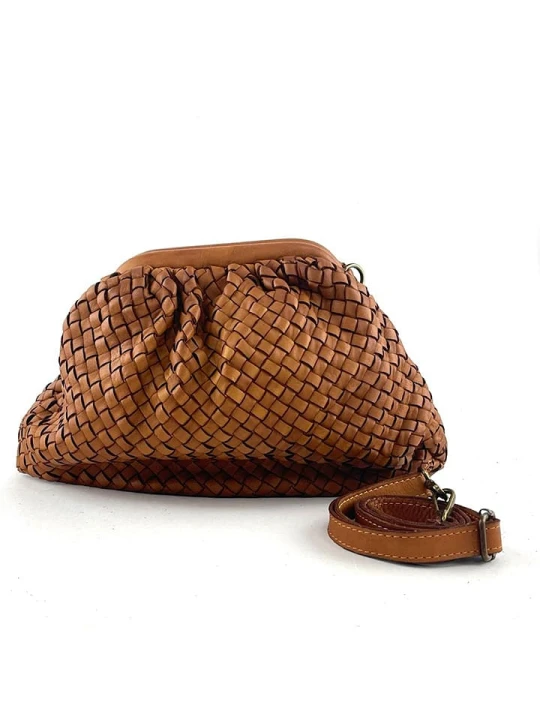 Zdjęcie produktu Amara Skórzana kopertówka "Miller" w kolorze jasnobrązowym - 35 x 23 x 8 cm rozmiar: onesize