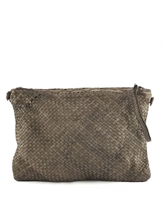 Zdjęcie produktu Amara Skórzana kopertówka "Violet" w kolorze szarobrązowym - 35 x 25 x 2 cm rozmiar: onesize