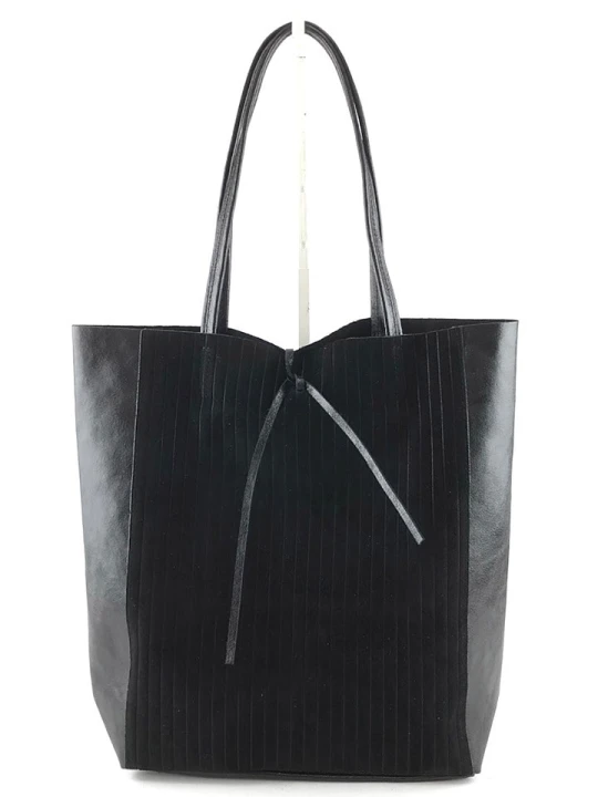 Zdjęcie produktu Amara Skórzany shopper bag "Thena" w kolorze granatowym - 40 x 37 x 12 cm rozmiar: onesize