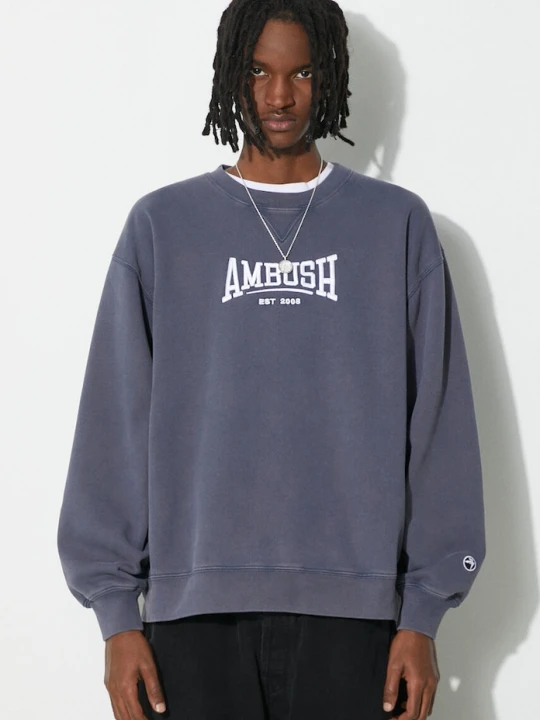 Zdjęcie produktu AMBUSH bluza bawełniana Graphic Crewneck Insignia niebieski