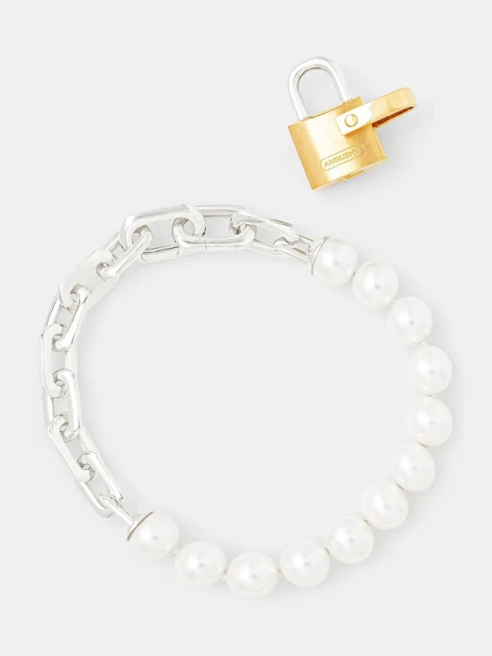 Zdjęcie produktu AMBUSH bransoletka srebrna Pearl Padlock Bracelet