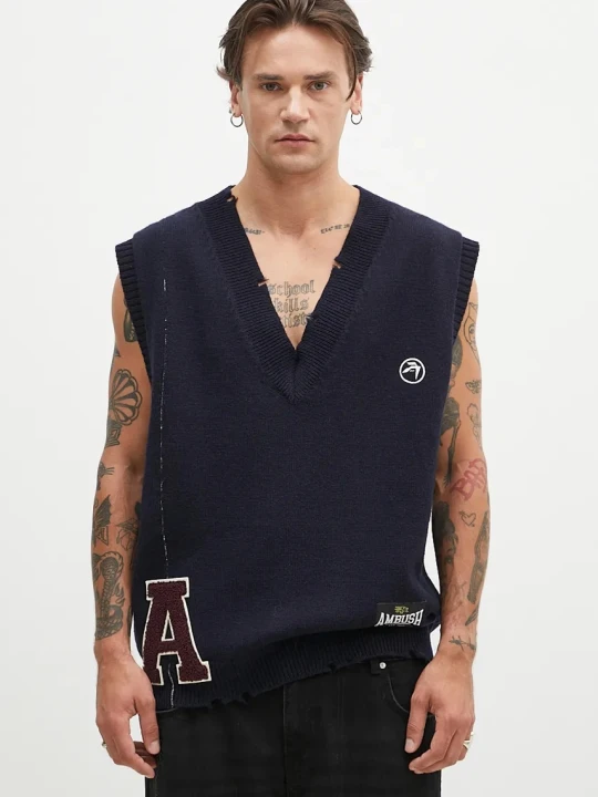 Zdjęcie produktu AMBUSH kamizelka wełniana Repair Stitch V Neck Vest