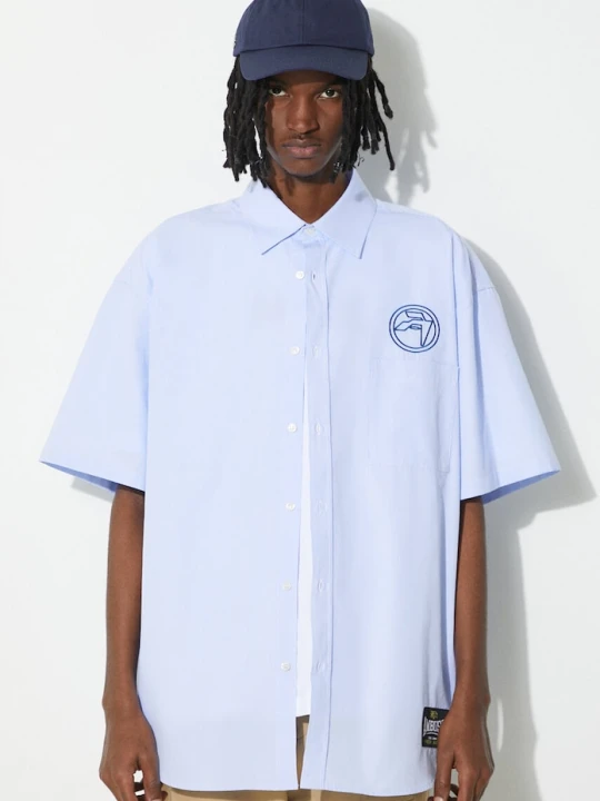 Zdjęcie produktu AMBUSH koszula bawełniana Emblem Striped S/S Shirt niebieski