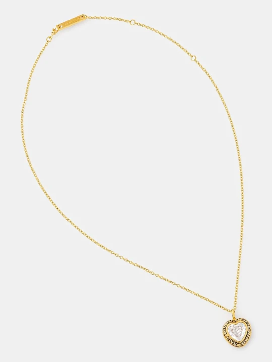 Zdjęcie produktu AMBUSH naszyjnik srebrny Heart Class Ring Charm Necklace złoty