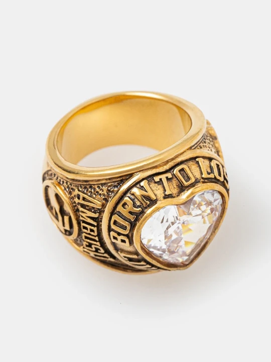 Zdjęcie produktu AMBUSH pierścionek srebrny Heart Class Ring złoty