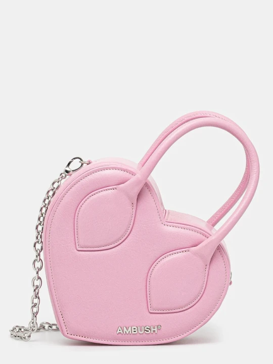 Zdjęcie produktu AMBUSH torebka skórzana Heart Top Handle Bag różowy