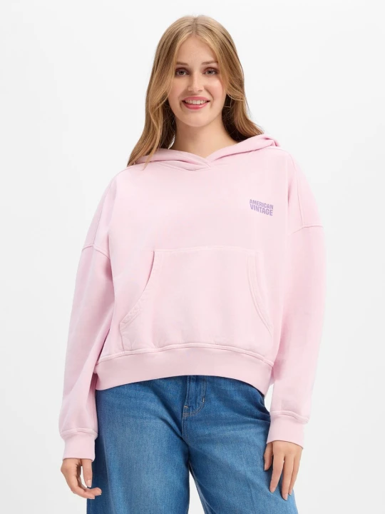Zdjęcie produktu american vintage bluza z kapturem Kobiety Bawełna różowy