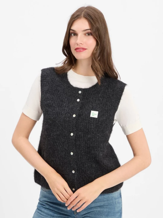 Zdjęcie produktu american vintage kamizelka z dzianiny z zawartością alpaki - East Kobiety szary