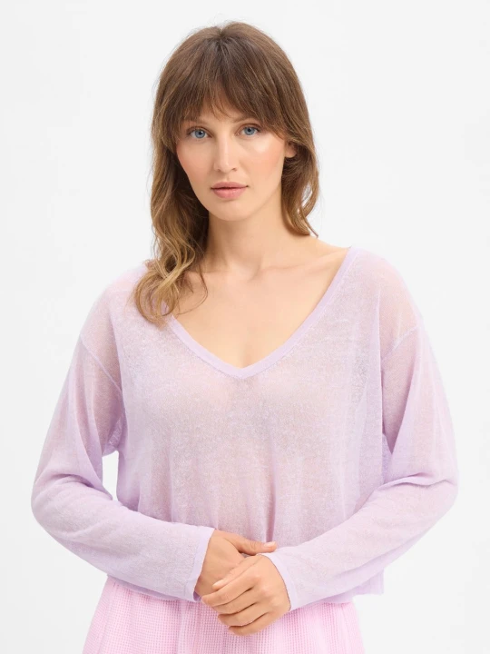 Zdjęcie produktu american vintage sweter z dzianiny z dodatkiem lnu - Epaky Kobiety lila