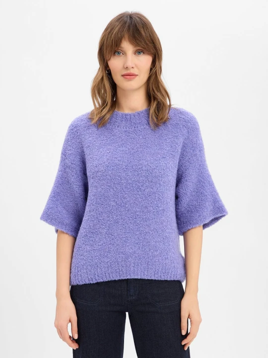 Zdjęcie produktu american vintage sweter z dzianiny z wełną i alpaką - Zolly Kobiety Wełna lila