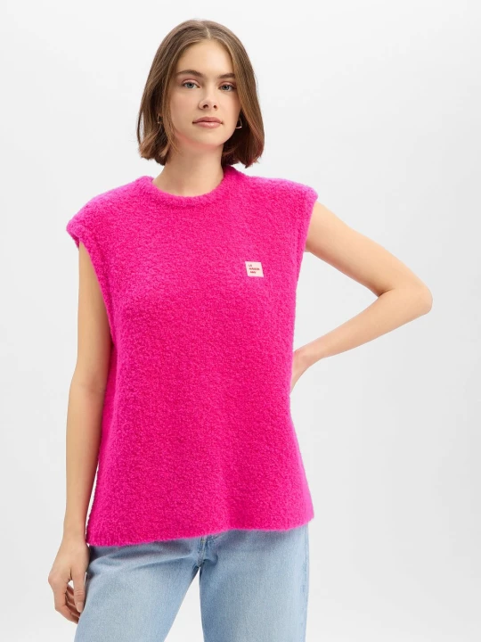 Zdjęcie produktu american vintage sweter z dzianiny z zawartością alpaki - Zolly Kobiety wyrazisty róż