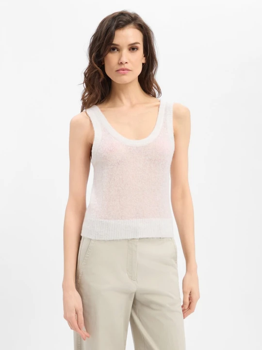 Zdjęcie produktu american vintage top z dzianiny z wełną i kaszmirem - Bodyrow Kobiety Lyocell biały