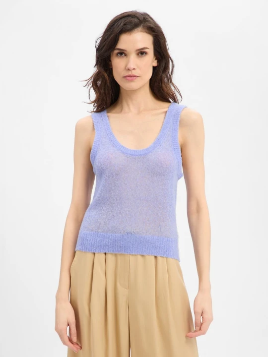 Zdjęcie produktu american vintage top z dzianiny z wełną i kaszmirem - Bodyrow Kobiety Lyocell niebieski