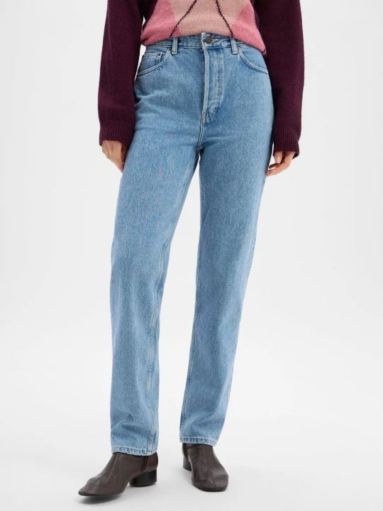 Zdjęcie produktu american vintage Dżinsy o kroju straight fit Kobiety Bawełna (100%) niebieski