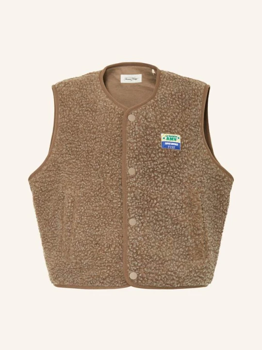 Zdjęcie produktu American Vintage Kamizelka Z Pluszowego Materiału Hoktown beige CIEMNOBRĄZOWY