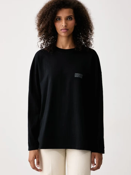 Zdjęcie produktu American Vintage longsleeve damski bawełniany czarny