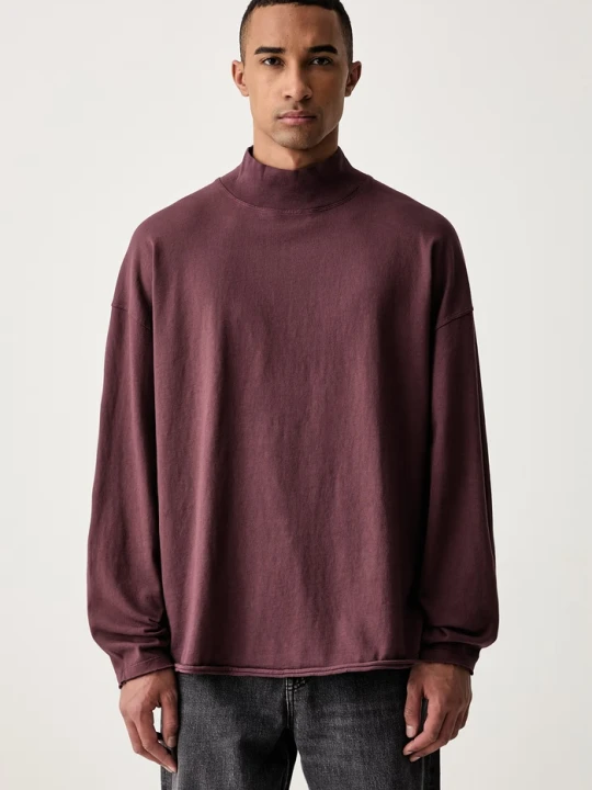 Zdjęcie produktu American Vintage longsleeve męski bawełniany bordowy