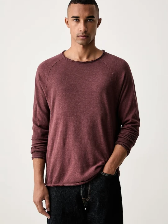 Zdjęcie produktu American Vintage longsleeve męski bawełniany bordowy