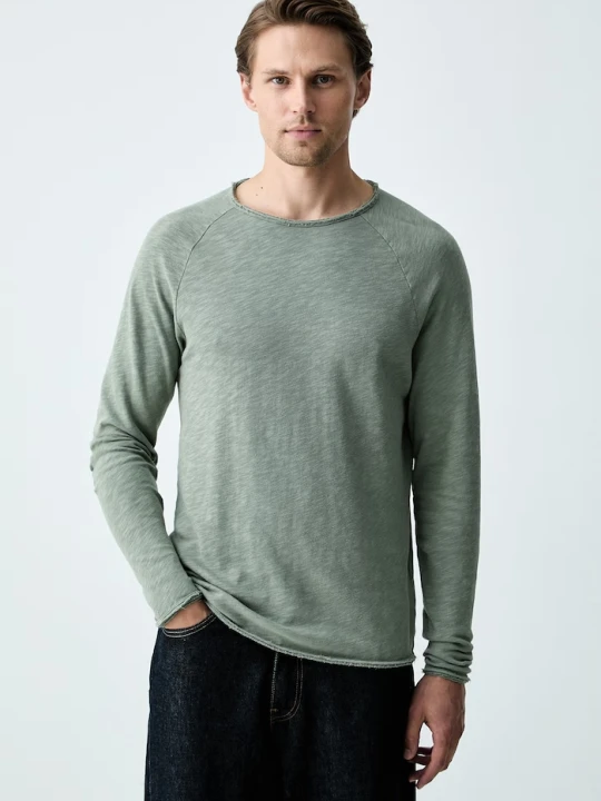 Zdjęcie produktu American Vintage longsleeve męski bawełniany zielony