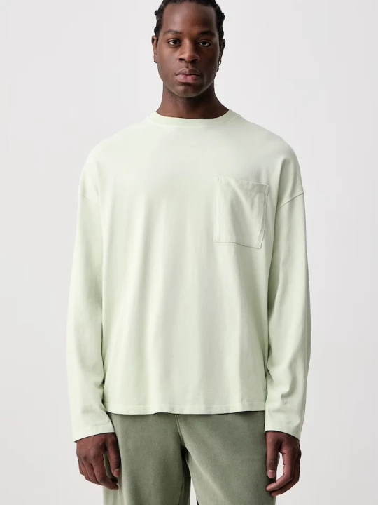Zdjęcie produktu American Vintage longsleeve męski bawełniany zielony