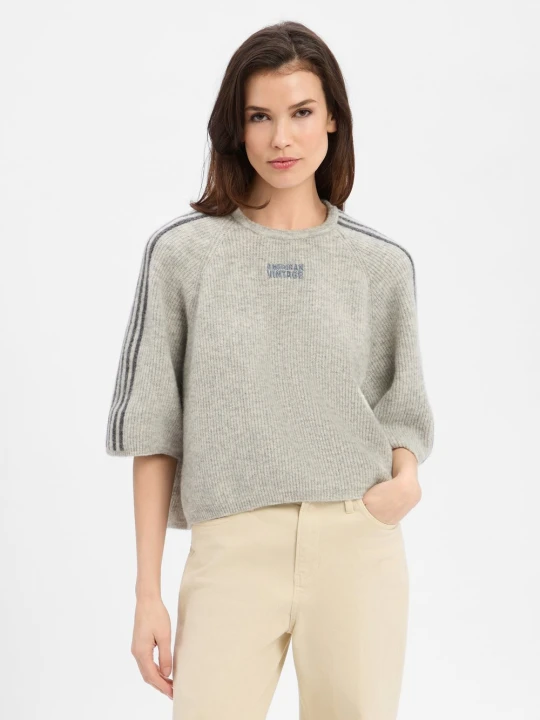 Zdjęcie produktu american vintage Sweter z dzianiny z zawartością alpaki Kobiety szary