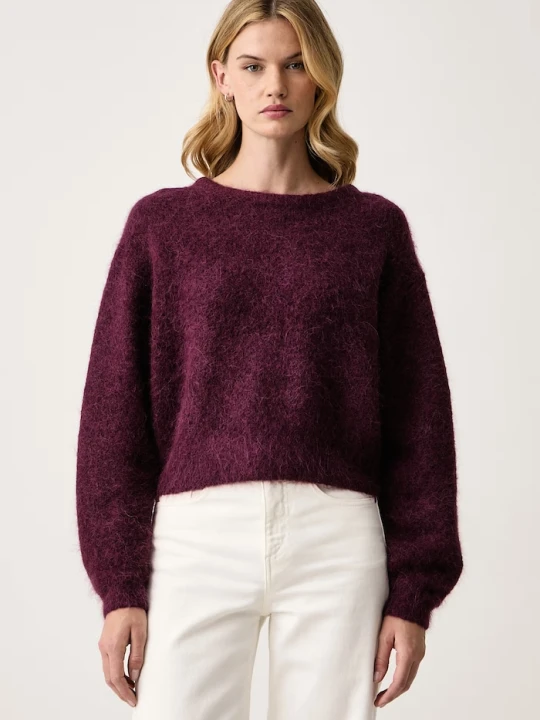 Zdjęcie produktu American Vintage sweter damski z wełną bordowy
