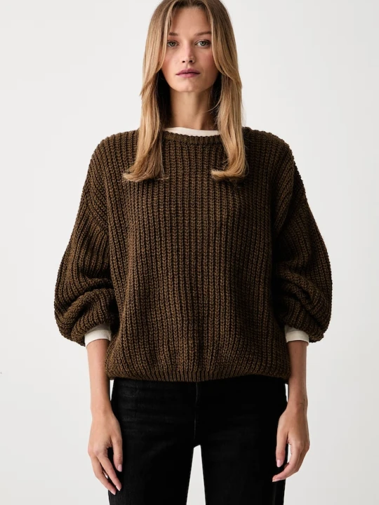 Zdjęcie produktu American Vintage sweter damski z wełną brązowy