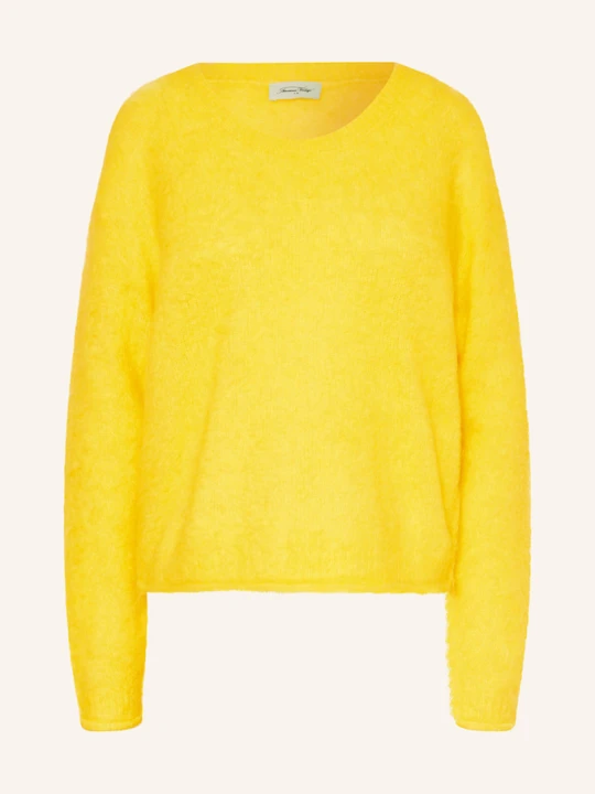 Zdjęcie produktu American Vintage Sweter Nuny Z Dodatkiem Alpaki braun JASKRAWY ŻÓŁTY