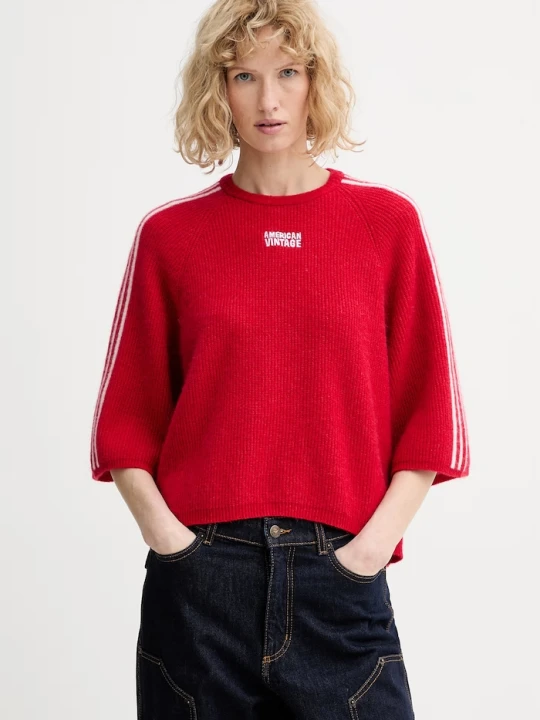 Zdjęcie produktu American Vintage sweter z domieszką alpaki czerwony